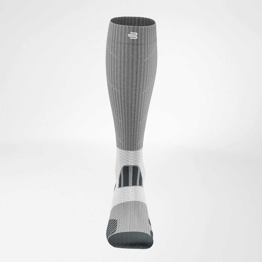 Vooraanzicht van de grijs-wit Trail Run - Running Socks